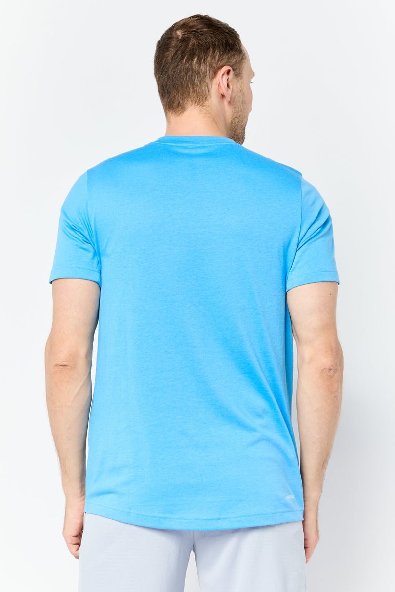 Adidas Men Sportswear Fit Short Sleeves Training T-Shirts, Blue - Image 4