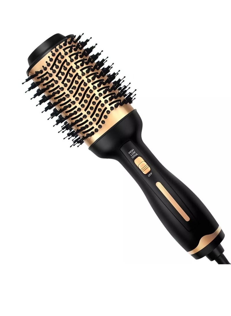 ELTRAZONE Hot Air Brush, 4 in 1 Hair Dryer Brush & Volumizer, One Step Blow Dryer Suitable for Straight and Curly Hair, Ceramic Coating Achieve Salon Styling at Home 1000W, Gold/Black - Image 3