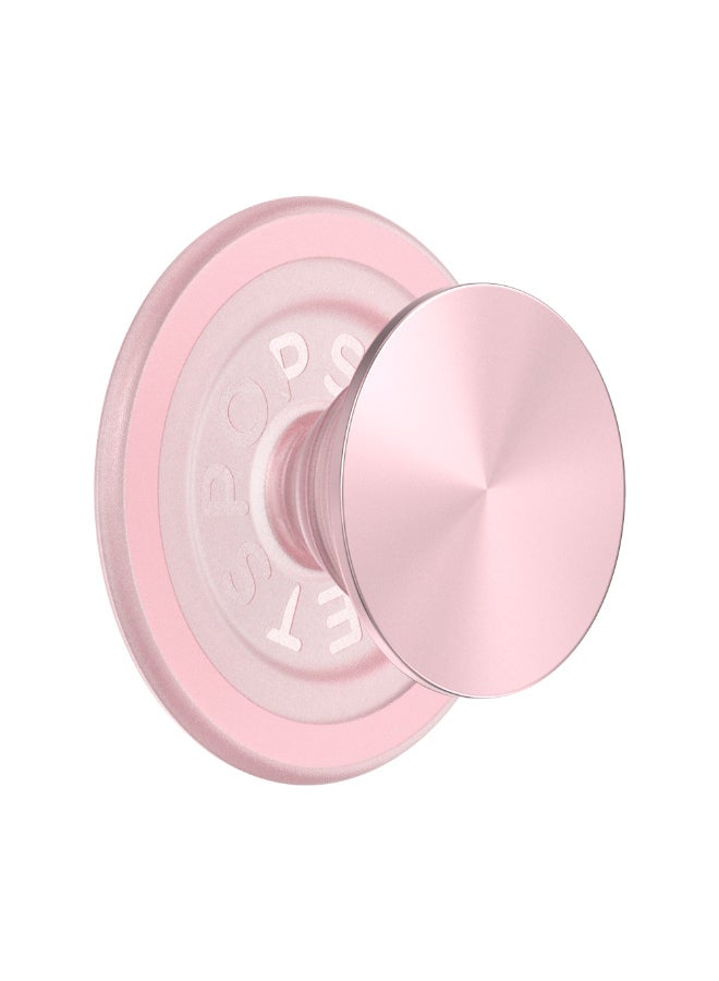 POPSOCKETS MagSafe PopGrip Metallic | Magnetic Phone Grip & Stand, Strong Magnet, for iPhone 15/14/13/12 & MagSafe Cases, Included Adapter Ring for non-MagSafe Phones & Cases - Pinky