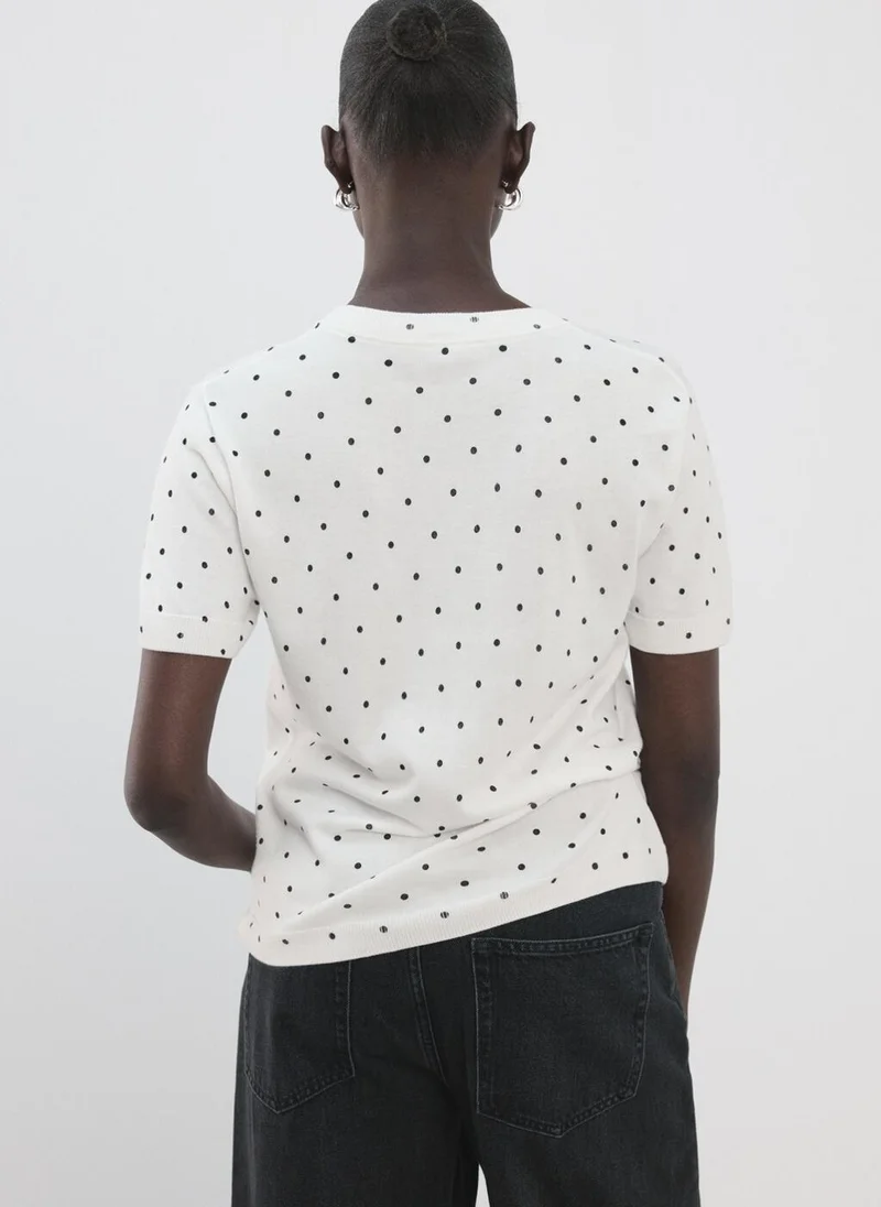 مانجو Polka-dot knitted sweater