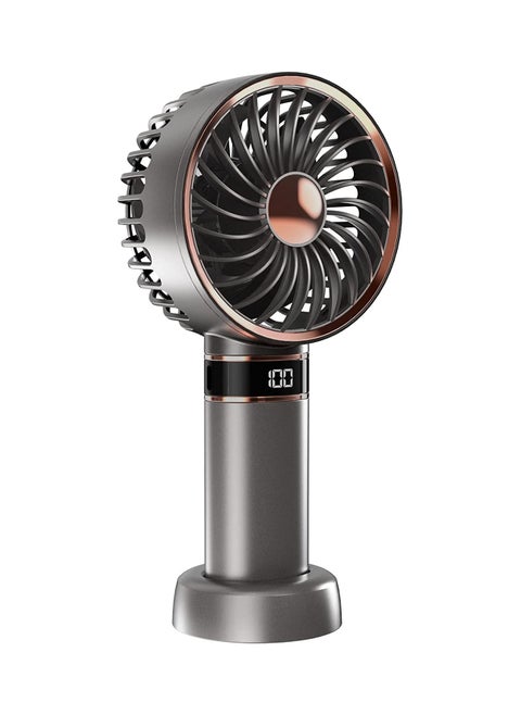SYOSI Portable Handheld Fan, Rechargeable Battery Fan With 5 Speeds,  4000mAh Mini Fan With LED Display for Office, Home, Outdoor, Travel, Grey