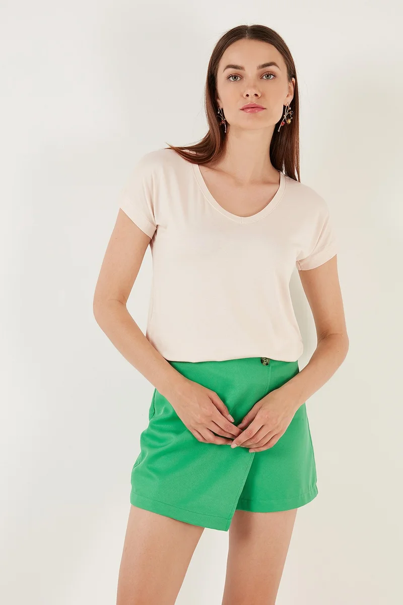 ليلا V-Neck Relaxed Cut Blouse Women's Blouse 5862000
