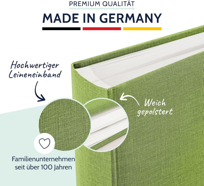 Goldbuch Summertime Trend 31805 Photo Album, 30 x 31 cm, Photo Book with 100 White Pages & Glassine Dividers, Linen Photo Album, Memory Album, Light Green - Image 3
