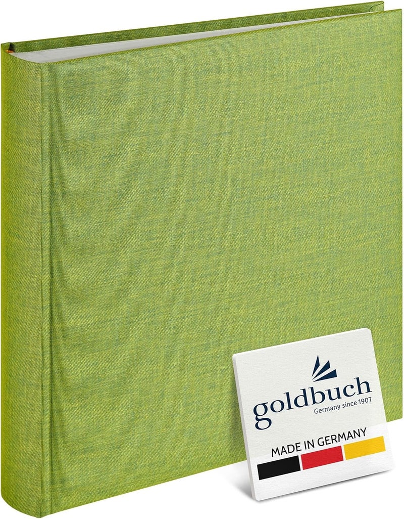 Goldbuch Summertime Trend 31805 Photo Album, 30 x 31 cm, Photo Book with 100 White Pages & Glassine Dividers, Linen Photo Album, Memory Album, Light Green - Image 1