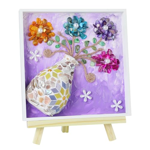 Kssiaz DIY Vase Mosaic Painting Kit DIY Mosaic Arts and Craft Kits with Cream Glue Accessories Handmade Sticker Painting Gem Art Kit for Men Women Adults Room Decor Colorful - Image 1