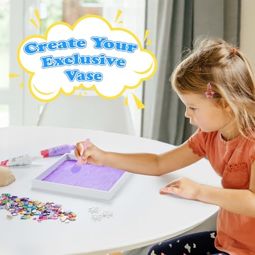 Kssiaz DIY Vase Mosaic Painting Kit DIY Mosaic Arts and Craft Kits with Cream Glue Accessories Handmade Sticker Painting Gem Art Kit for Men Women Adults Room Decor Colorful - Image 5