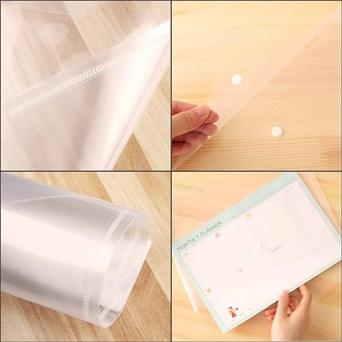 CAMPIO A3 Size My Clear Bag – White Transparent Document Folder for Architecture Drawings, Art & Paintings | Durable Plastic File Organizer (13 x 18 inch, Pack of 5) - Image 4