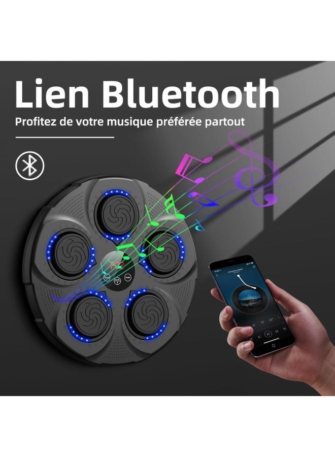 MUNTAQI آلة الملاكمة الموسيقية المعلقة على الحائط مع بلوتوث | مدرب ملاكمة إلكتروني محترف مع قفازات | معدات تدريب ردود الفعل للبالغين والمراهقين | لياقة منزلية وتخفيف التوتر - Image 4