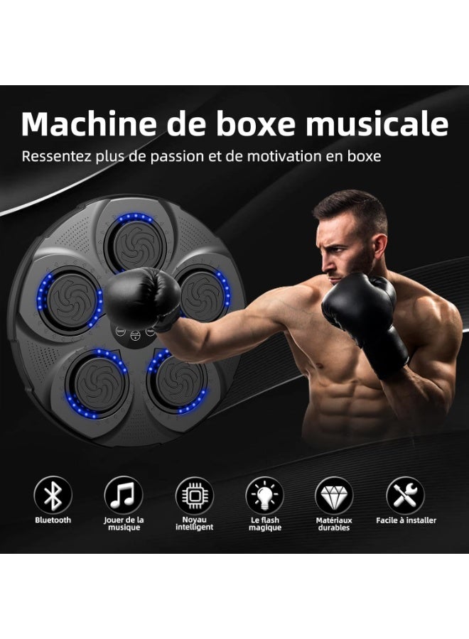 MUNTAQI آلة الملاكمة الموسيقية المعلقة على الحائط مع بلوتوث | مدرب ملاكمة إلكتروني محترف مع قفازات | معدات تدريب ردود الفعل للبالغين والمراهقين | لياقة منزلية وتخفيف التوتر - Image 5