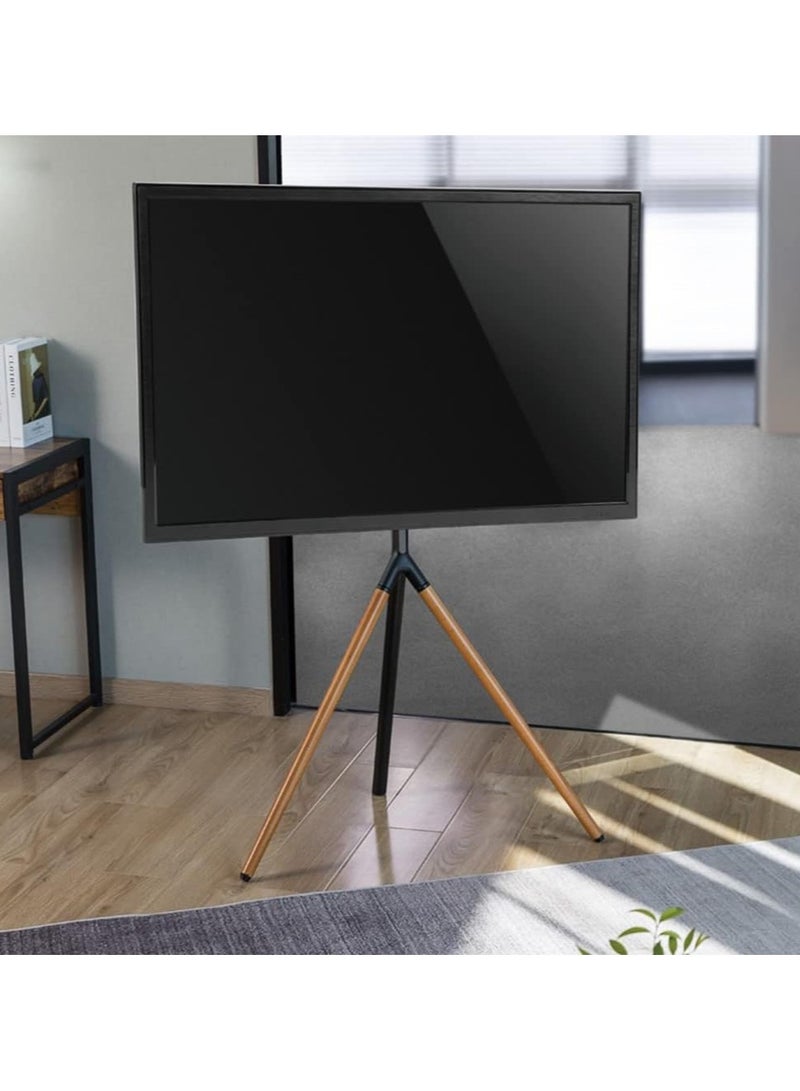TIGER Adjustable Easel Studio TV Floor Stand for 49" - 70" Screens – Heavy-Duty Tripod Mount Supports Up to 40kg – Modern Grey/Walnut Finish – Space-Saving, Durable & Stable – Perfect for Home, Office, or Studio – Easy Setup & Cable Management - Image 4