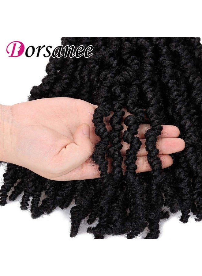 دورساني شعر كروشيه دورساني مسبق اللف، 8 بوصات، 4 حزم، شعر كروشيه قصير مجعد، ضفائر كروشيه مسبقة اللف، لفات صغيرة، وصلات شعر صناعية ملتوية رقيقة (8 بوصات، 1B#) - Image 4