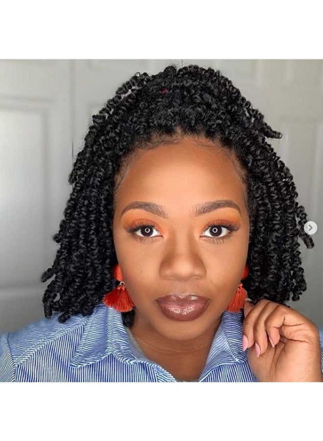 دورساني شعر كروشيه دورساني مسبق اللف، 8 بوصات، 4 حزم، شعر كروشيه قصير مجعد، ضفائر كروشيه مسبقة اللف، لفات صغيرة، وصلات شعر صناعية ملتوية رقيقة (8 بوصات، 1B#) - Image 1