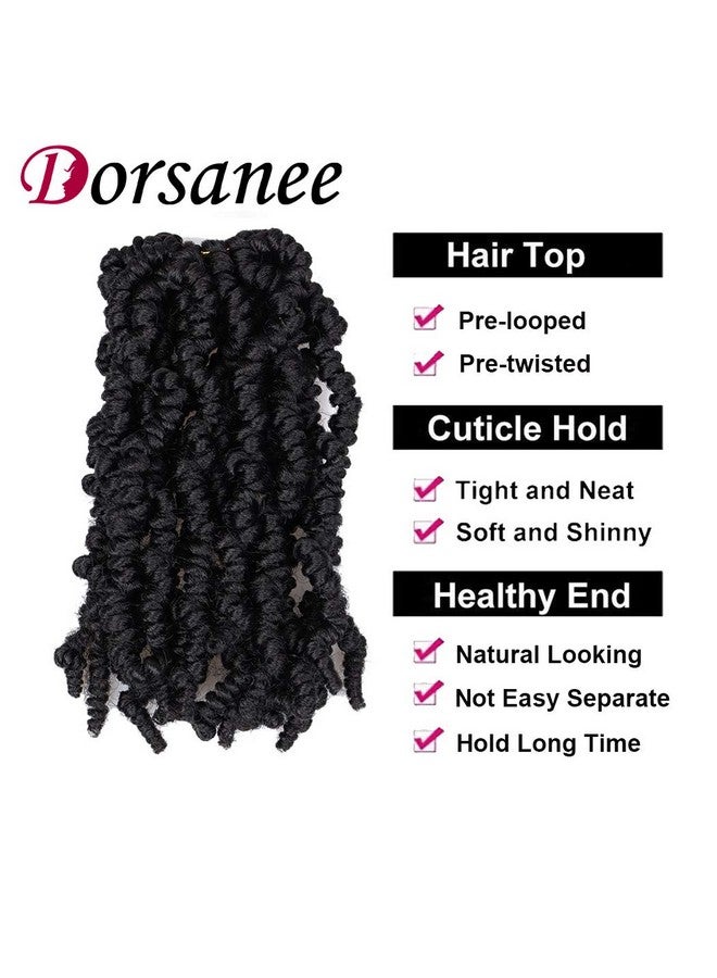 دورساني شعر كروشيه دورساني مسبق اللف، 8 بوصات، 4 حزم، شعر كروشيه قصير مجعد، ضفائر كروشيه مسبقة اللف، لفات صغيرة، وصلات شعر صناعية ملتوية رقيقة (8 بوصات، 1B#) - Image 3