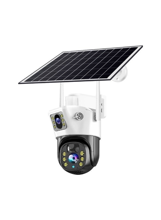 ELTRAZONE V380 Dual Lens 6MP Solar Battery Powered CCTV Camera (VCS09-W) – Wireless WiFi IP PTZ Security Camera with Dual Lens, Waterproof Design, Night Vision, Motion Detection, Two-Way Audio & App Control - Image 1