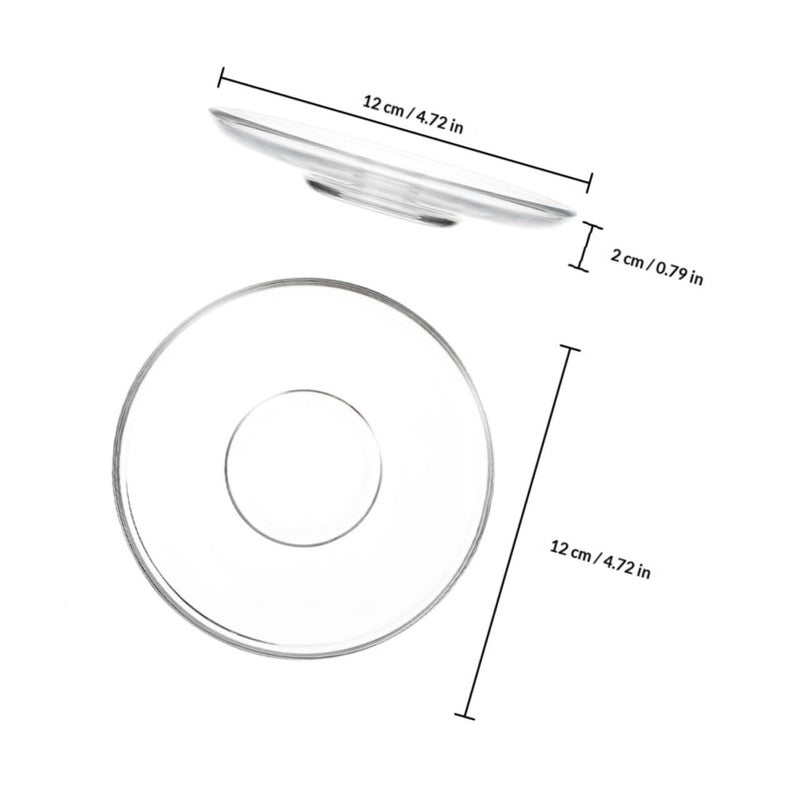 2pcs Clear Glass Dessert Plates 12cm Round Saucers for Tea Coffee Side Dishes - Image 3