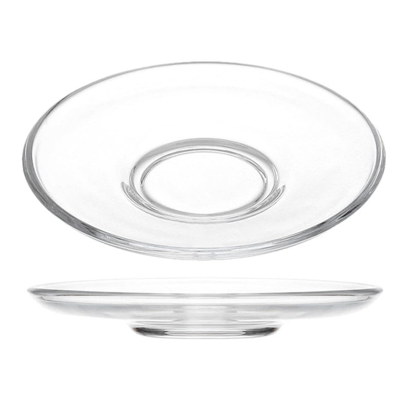 2pcs Clear Glass Dessert Plates 12cm Round Saucers for Tea Coffee Side Dishes - Image 2