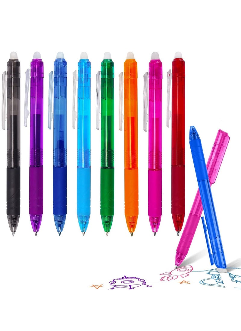 phomemo Erasable Gel Pens, 8 Colors Retractable Erasable Gel Pens, Fine Point 0.7mm Pens, Heat Erasable Pen with Premium Comfort Grip, For Drawing, Writing, Planner, Crossword Puzzles  - Image 1