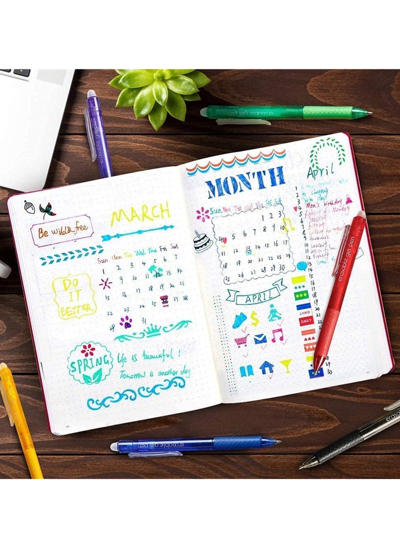 phomemo Erasable Gel Pens, 8 Colors Retractable Erasable Gel Pens, Fine Point 0.7mm Pens, Heat Erasable Pen with Premium Comfort Grip, For Drawing, Writing, Planner, Crossword Puzzles  - Image 3