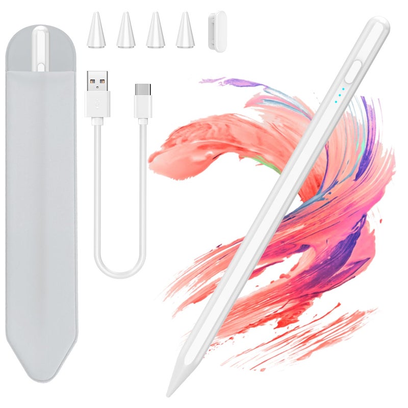 COO Stylus Pen for iPad 9th&10th Generation with Palm Rejection, 30Mins Fast Charging, Compatible with 2018-2023 Apple iPad Pro 11"/12.9", iPad Air 3/4/5, iPad mini 5/6th, iPad 6/7/8/9/10(White02) - Image 1