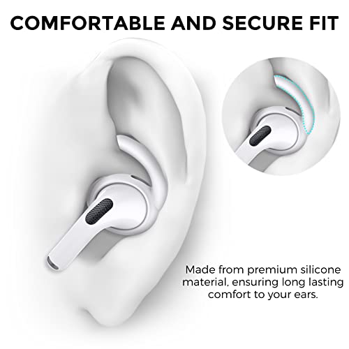 AhaStyle 3 Pairs AirPods Pro 2nd Generation Ear Hooks【Added Storage Pouch】 Anti-Slip Ear Covers Silicone Accessories Compatible with Apple AirPods Pro 2nd Generation (3 Large, White) - Image 5