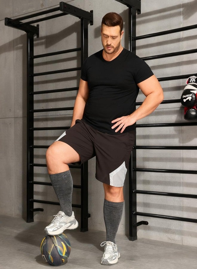 LEVSOX جوارب ضغط مبطنة واسعة الساق من LEVSOX للرجال والنساء، مصنوعة من فسكوز الخيزران، ضغط 15-20 ملم زئبق، جوارب داعمة تصل إلى الركبة لتحسين الدورة الدموية - Image 5