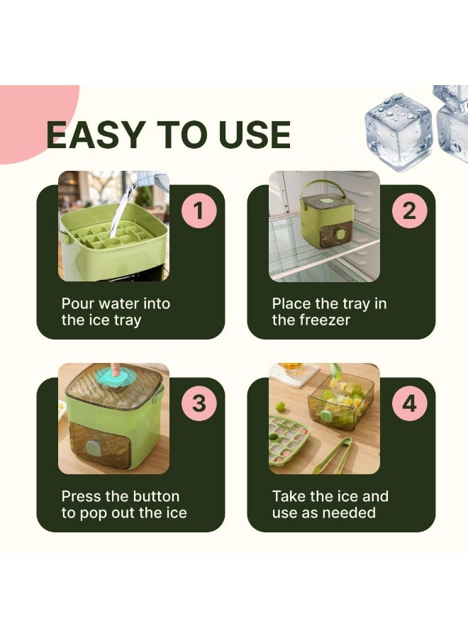 Ice Cube Trays for Freezer - Ice Trays with Lid Covered Ice Maker Trays for Drinks Smoothies Juices Easy Release Ice Cube Trays with Lids for Freezer - Image 5