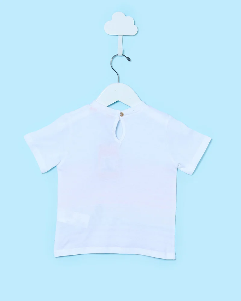 REDTAG Infant Girls Multi Stripe Printed T-Shirt