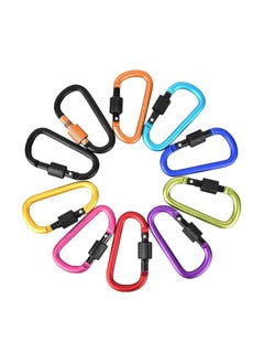 Oasisgalore 10PCS 3-Inch Locking Carabiner Clips - D-Shape Aluminum Snap Hooks for Outdoor Use  - Image 1