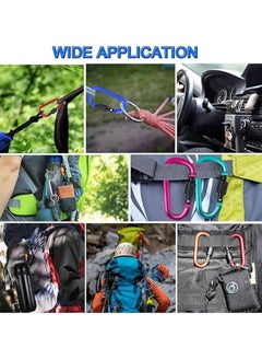 Oasisgalore 10PCS 3-Inch Locking Carabiner Clips - D-Shape Aluminum Snap Hooks for Outdoor Use  - Image 5