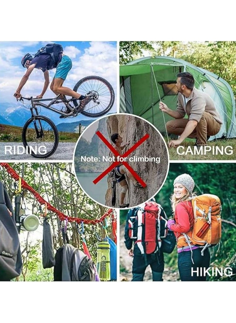 Oasisgalore - 10PCS 3-Inch Locking Carabiner Clips - D-Shape Aluminum Snap Hooks for Outdoor Use - Image 1