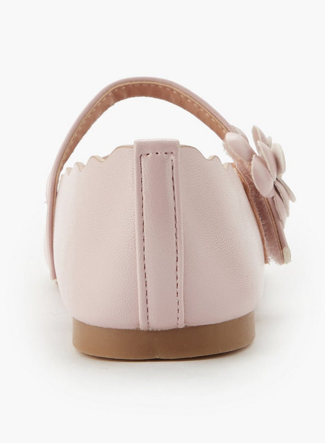 JUNIORS Girls Scallop Hem Ballerina Shoes - Image 5