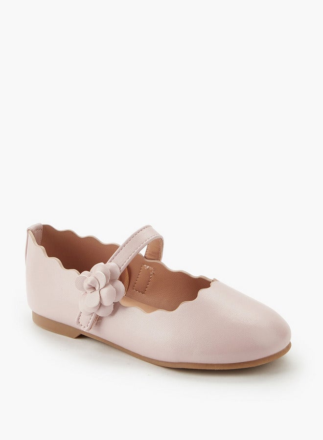 JUNIORS Girls Scallop Hem Ballerina Shoes - Image 1