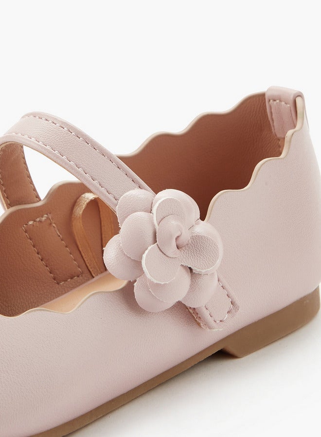 JUNIORS Girls Scallop Hem Ballerina Shoes - Image 4