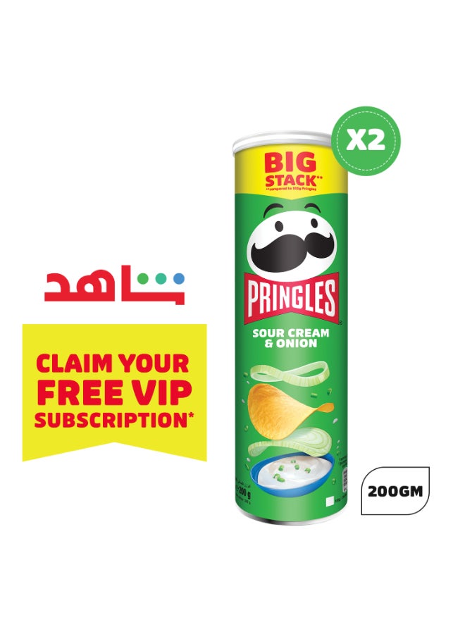 Pringles Pringles Sour Cream & Onion Pack Of 2 2x200g - Image 1