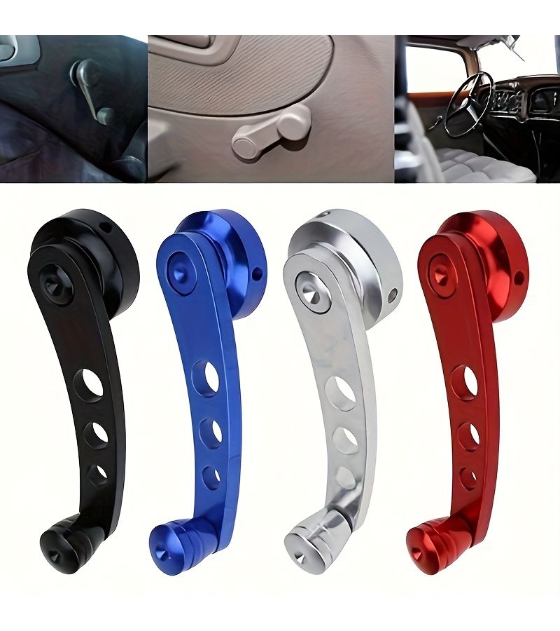 1 Set Universal Aluminum Alloy Red Car Window Handle Winch Upgrade - Image 1