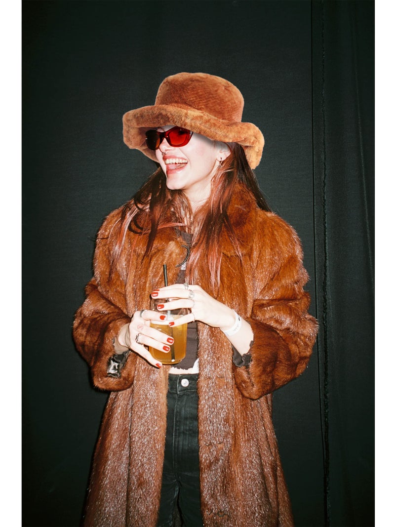 LA CARRIE Women's Snakeskin Print Faux Fur Bucket Hat Winter Warmer Fisherman Cap (Camel) - Image 5