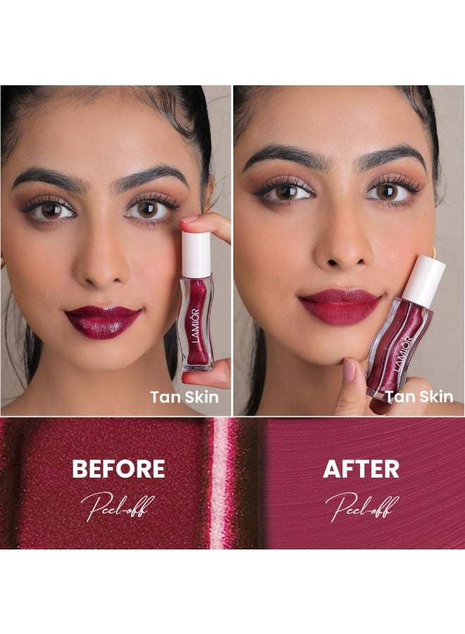 LAMIOR Lip Tint Long Lasting No-Fade Peel Off Lip Stain Tattoo Kit - India’s First Matte Finish, Waterproof, Transfer Proof & Ultra Hydrating with Astaxanthin, Rose & Ceramides, (Rose Pink) | Stain, India’s First Matte Finish Peel-Off Lip Tint,Waterproof, Transfer-Proof & Ultra Hydrating, Vegan,(Rose Pink) - Image 3