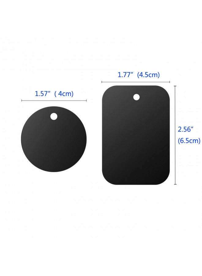 DSTELIN DSTELIN Universal Metal Plate 8 Pack for Magnetic Phone Car Mount Holder Cradle with Adhesive (Compatible with Magnetic Mounts) - 4 Rectangle and 4 Round, Black  - Image 3