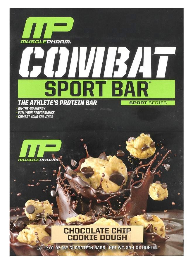 MusclePharm Combat Sport Bar™ Chocolate Chip Cookie Dough 12 Bars 2.01 oz (57 g) Each