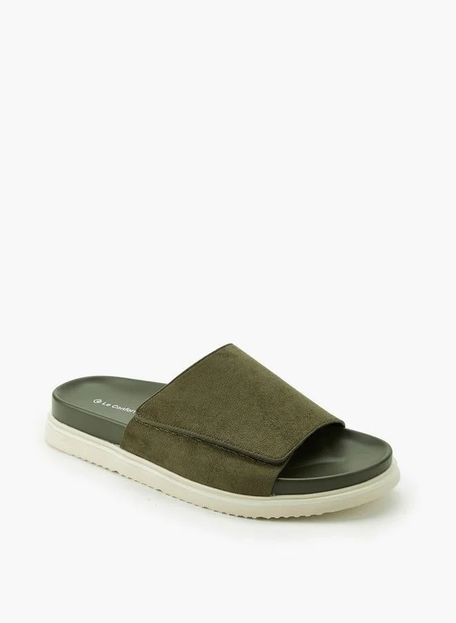 Le Confort Men Textured Hook & Loop Comfort Sandals
