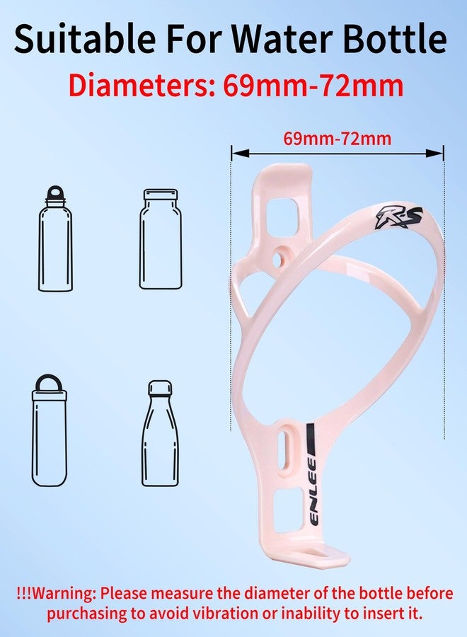 ENLEE حامل زجاجة ماء دراجة ENLEE، حامل زجاجة ماء دراجة بلاستيكي خفيف الوزن باللون الوردي، حامل زجاجة ماء دراجة مقاوم للماء مع أدوات براغي للدراجات على الطرق/الجبال/الحصى، لزجاجات بقطر: 69-72 مم - Image 2