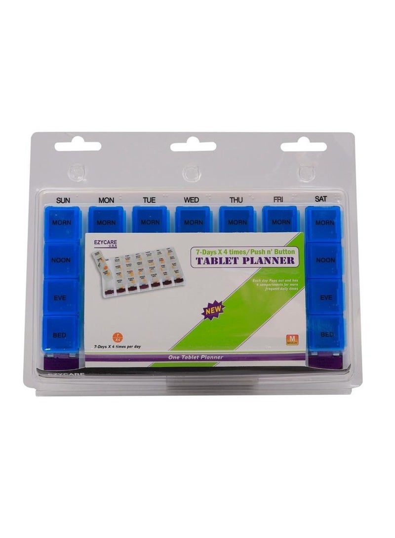 Ezycare 7 Days 4 Times Push N' Button Tablet Planner