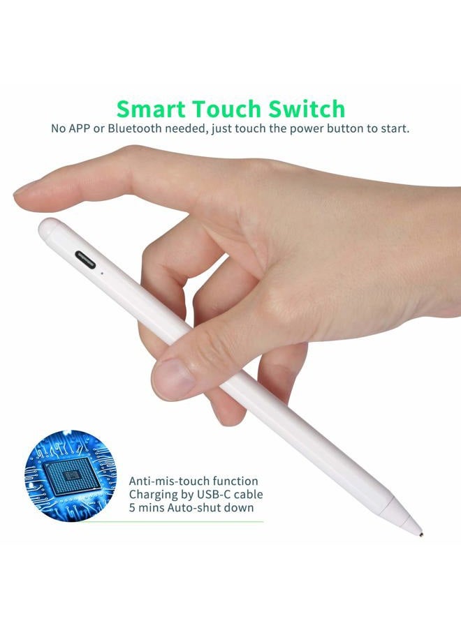 Bbata Stylus Pen for HP Pavilion X360 Convertible 14", Active Stylus Electronic Pens Compatible with HP Pavilion X360 Convertible 14",Good for Sketching and Note-Taking Pens with Type-C Rechargeable,White - Image 5