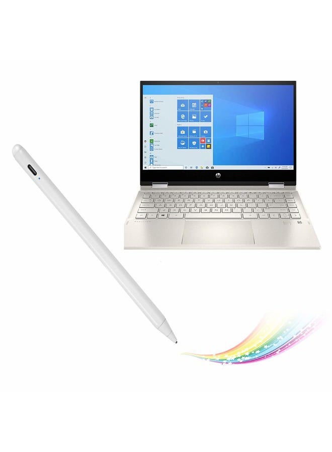 Bbata Stylus Pen for HP Pavilion X360 Convertible 14", Active Stylus Electronic Pens Compatible with HP Pavilion X360 Convertible 14",Good for Sketching and Note-Taking Pens with Type-C Rechargeable,White - Image 1