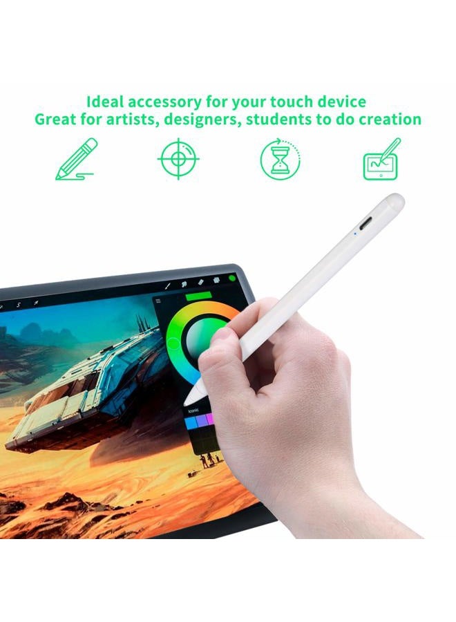 Bbata Stylus Pen for HP Pavilion X360 Convertible 14", Active Stylus Electronic Pens Compatible with HP Pavilion X360 Convertible 14",Good for Sketching and Note-Taking Pens with Type-C Rechargeable,White - Image 4