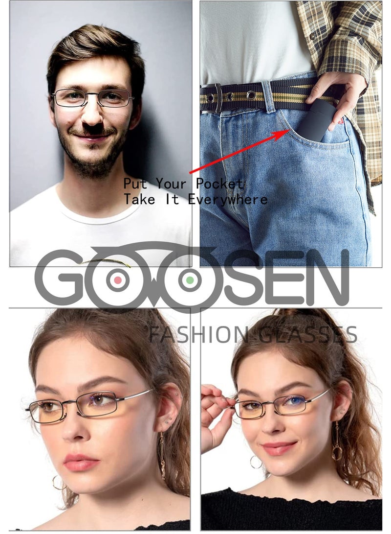 Compact Folding Reading Glasses for Men Women, Blue Light Blocking Clear Lens Readers with Spring Hinge and Portable Keychain Case（1.25x） - Image 3