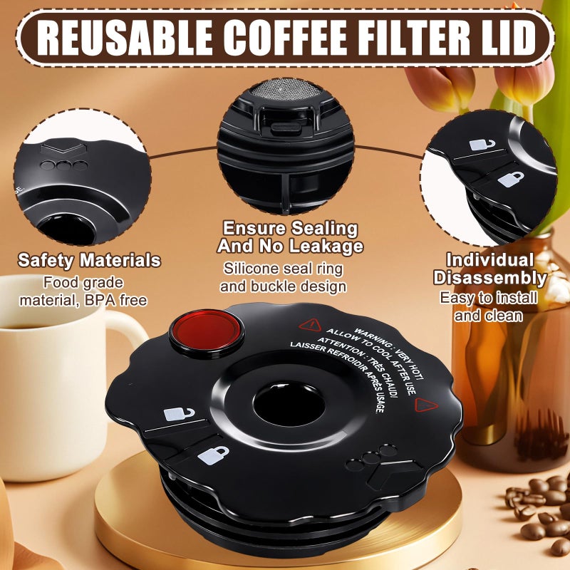Podoy 119367 Reusable Coffee Filter Cover Lid Compatible with Keurig My K-Cup 2.0 Series K200 K250 K300 K350 K400 K450 K460 K475 K500 K550 K560 K575 Brewers (3 Pack) - Image 3