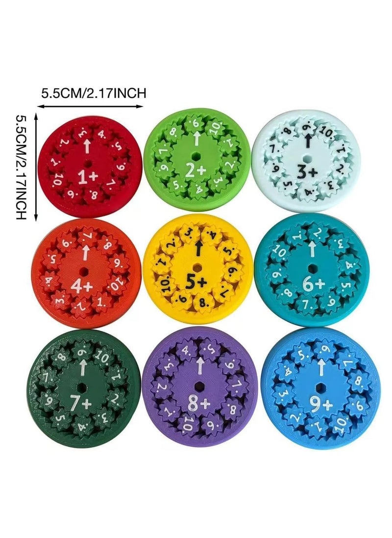 Generic - 9pcs Fidget Spinner Toys , Math Fact Fidget Spinners, Number Fidget Toy, Math Learning & Sensory Education Toys Game, Fidget Learning Game Toy Relieves Stress for Students (Addition Or Subtraction) - Image 1