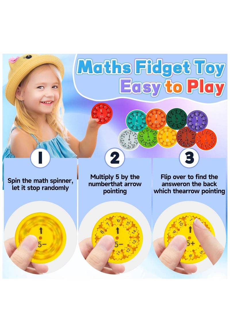Generic - 9pcs Fidget Spinner Toys , Math Fact Fidget Spinners, Number Fidget Toy, Math Learning & Sensory Education Toys Game, Fidget Learning Game Toy Relieves Stress for Students (Addition Or Subtraction) - Image 1