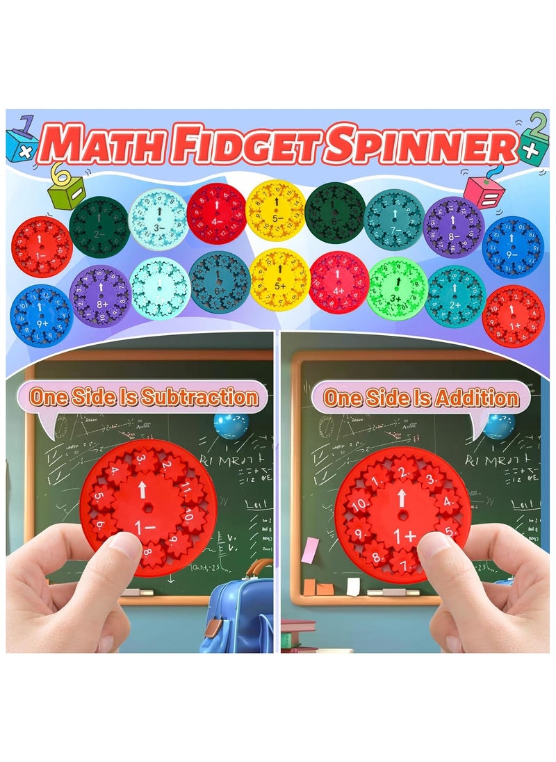 Generic - 9pcs Fidget Spinner Toys , Math Fact Fidget Spinners, Number Fidget Toy, Math Learning & Sensory Education Toys Game, Fidget Learning Game Toy Relieves Stress for Students (Addition Or Subtraction) - Image 1